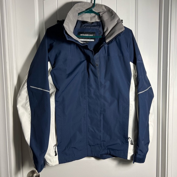 Henri Lloyd Navy and White Sail Jacket with Hood - Picture 7 of 8
